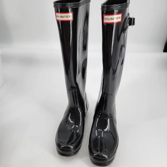 Hunter Tall Rain Boots Black 8